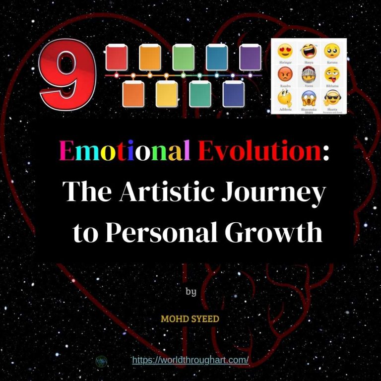 Cover of 'Emotional Evolution: The Artistic Journey to Personal Growth' by Mohd Syeed, featuring a colorful abstract design and the author's name in elegant script,