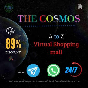 WorldThroughArt's Cosmos: Explore our virtual shopping mall for art, education, and unity.